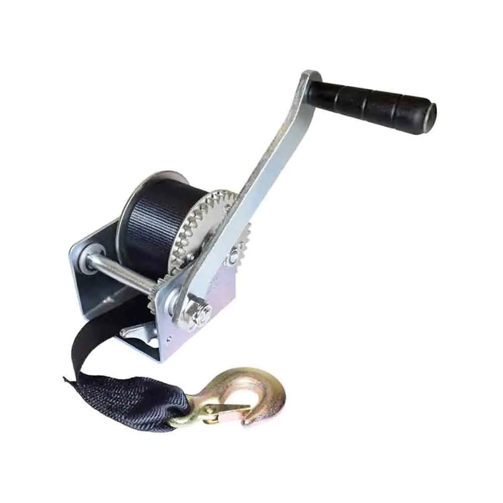 Pacific Trailer, Marine and Utility Winch, 600 lb Capacity, 2 inch x 23 foot Strap with Latch Hook Included, Single Speed, 10 inch Handle, Rope or Strap Use Only, Model# BQW-600